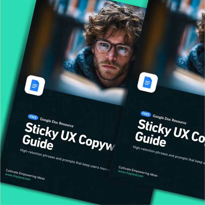Cover of the Sticky UX Copywriting Guide