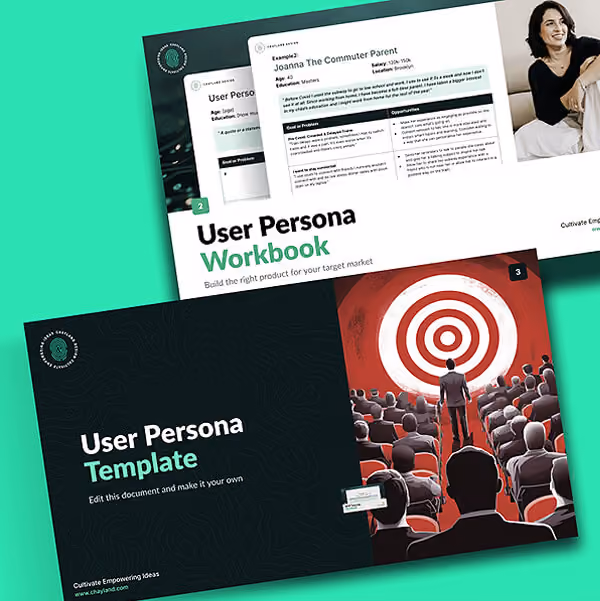 Cover of the User Persona Workbook & Template
